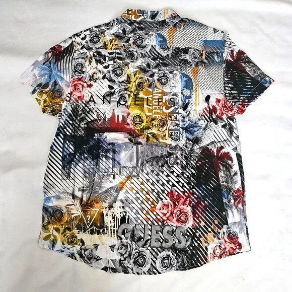 GUESS Men's Slim Fit Printed Short Sleeve MOMOKO Shirt Size XL NWT - Picture 5 of 13
